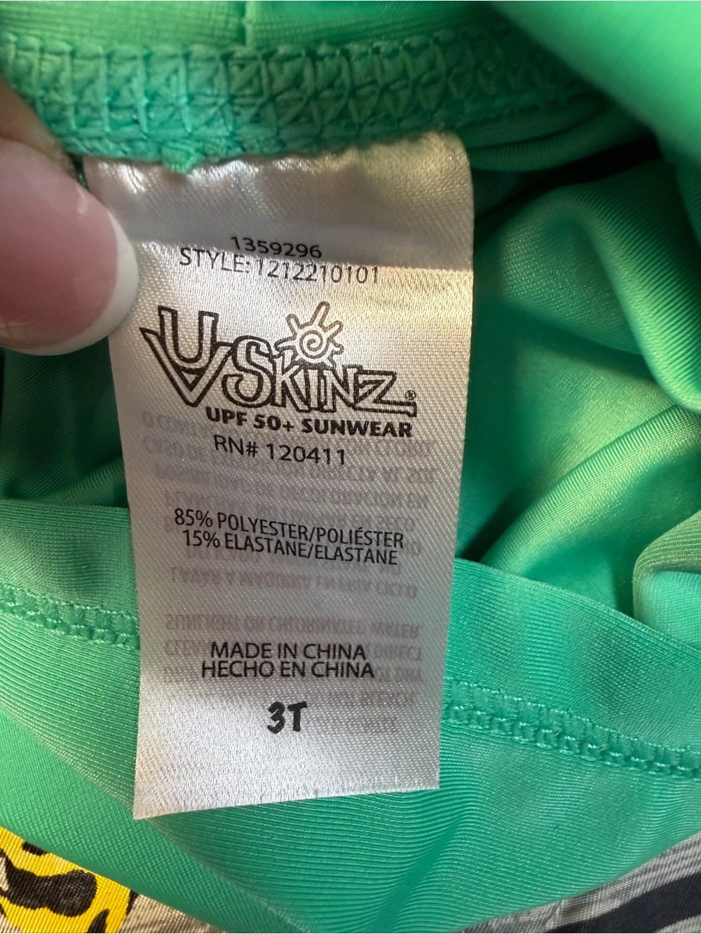 UV Skinz Kids UPF 50+ Boys Size 3T -  3-Piece Swimwear Set w/ Reversible Hat NEW